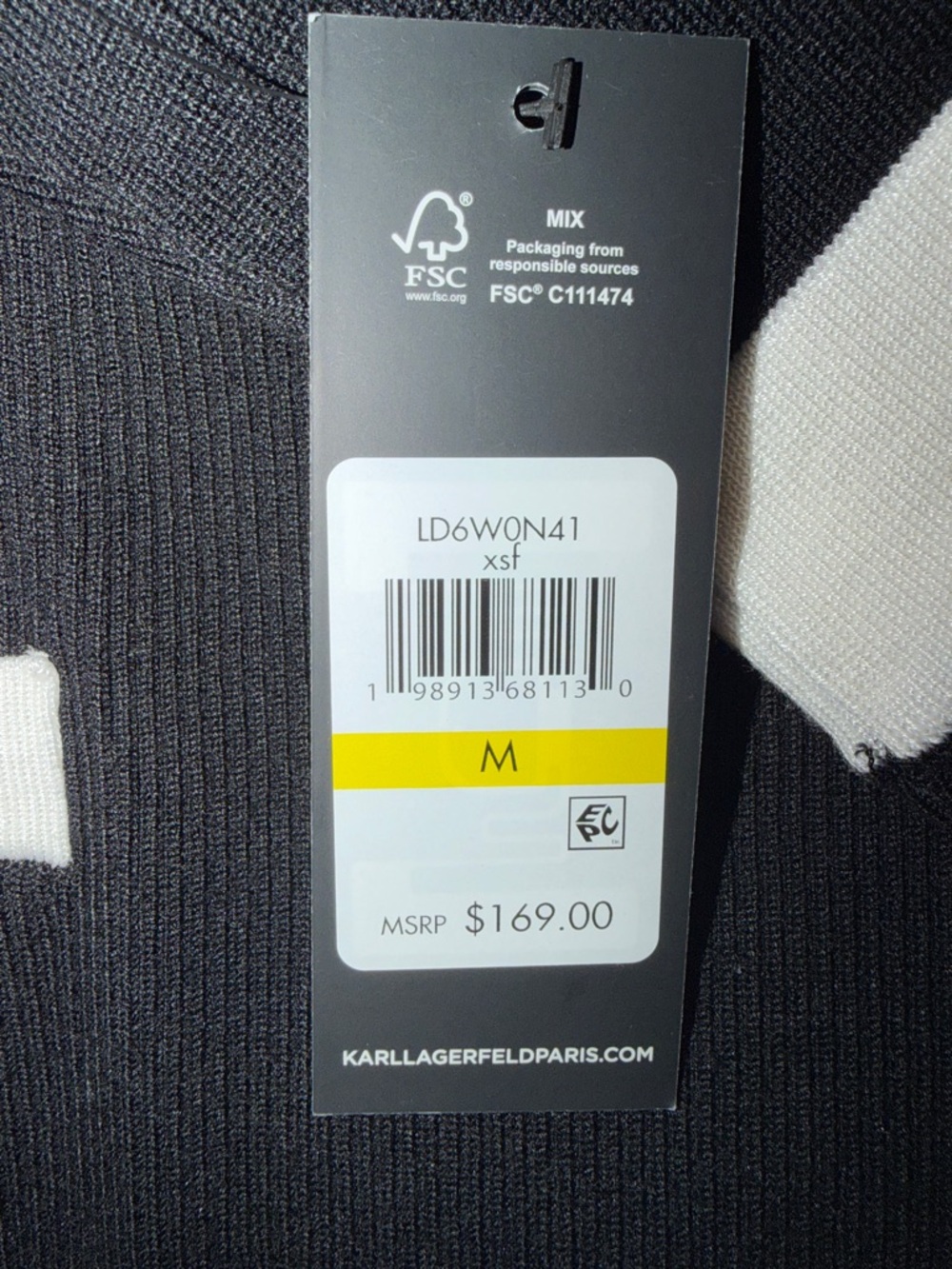 New KARL LAGERFELD PARIS Women's Contrast Collared Sweater Dress M - Picture 7 of 7